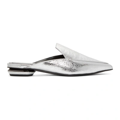 Shop Nicholas Kirkwood Silver Foil Beya Mules In N90 Silver