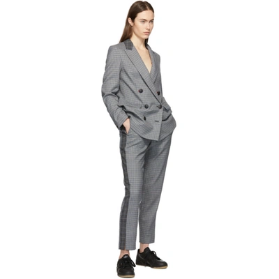 Shop Rag & Bone Rag And Bone Grey And Blue Check Ellie Blazer