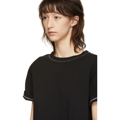 Shop Helmut Lang Black Contrast Stitch Detail T-shirt