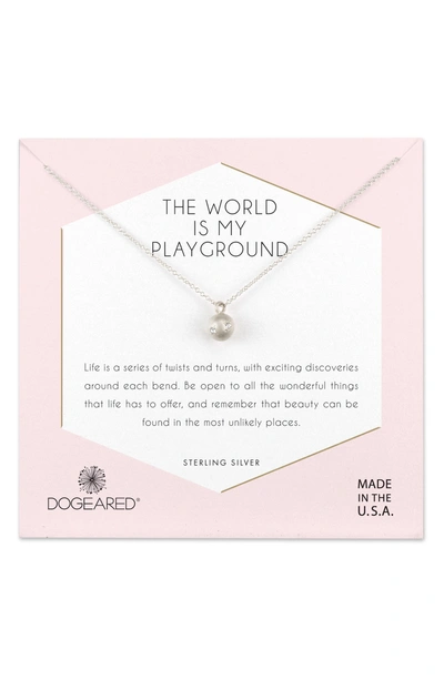 Shop Dogeared World Is My Playground Pendant Necklace In Silver