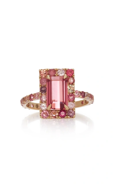 Shop Yi Collection 18k Gold Tourmaline Ring In Pink