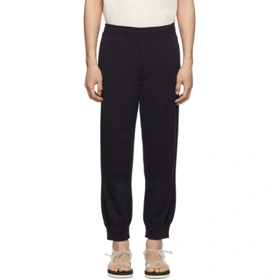 Shop Issey Miyake Men Navy Rib Lounge Pants In 75 Navy