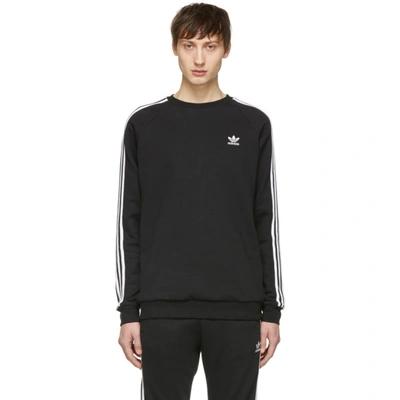 Shop Adidas Originals Black 3-stripes Sweatshirt