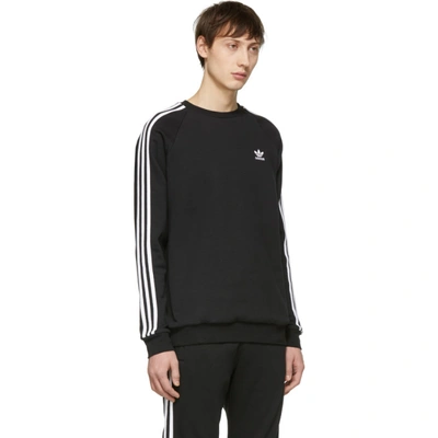 Shop Adidas Originals Black 3-stripes Sweatshirt