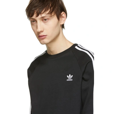 Shop Adidas Originals Black 3-stripes Sweatshirt