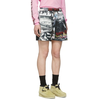 Shop Adaptation Multicolor Print Track Shorts In Photo Print