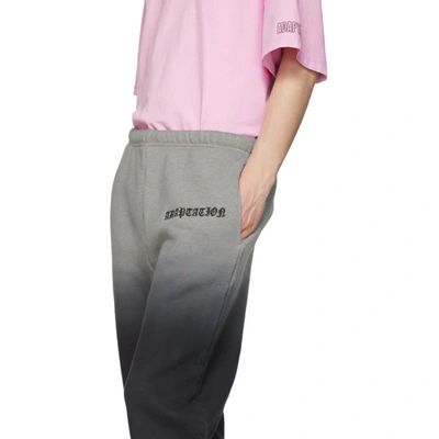 Shop Adaptation Grey And Black Gradient Lounge Pants In Heather/blk