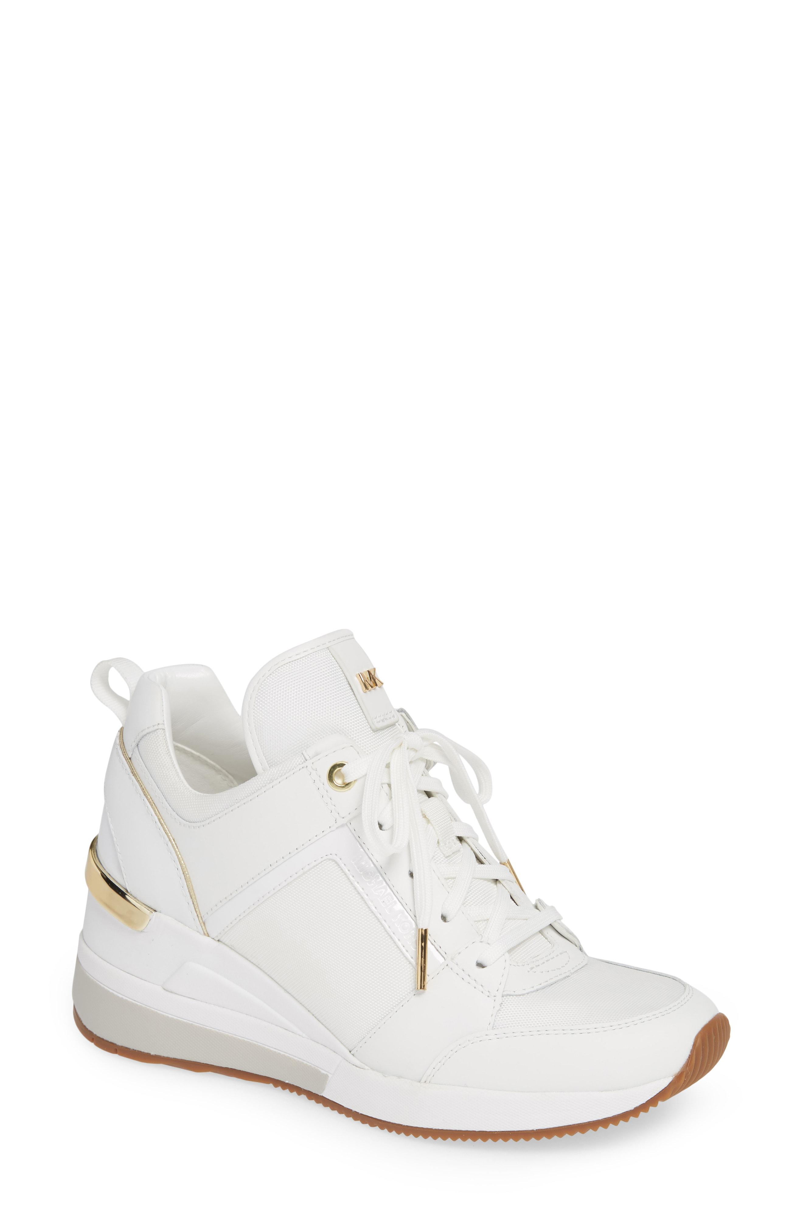 michael kors white wedge sneakers