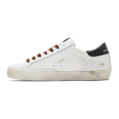 Shop Golden Goose White And Black Leopard Superstar Sneakers In White Black