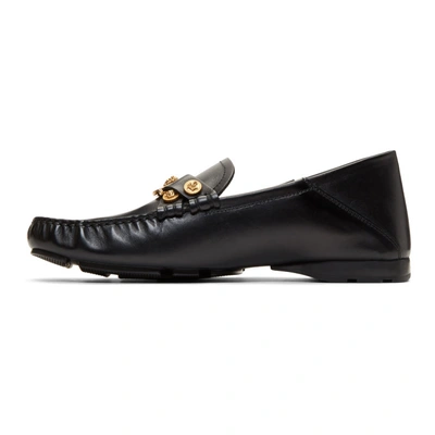 Shop Versace Black Tribute Driver Loafers In D41oh Nero-