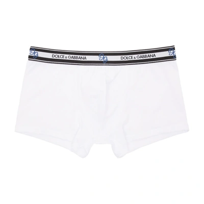 Shop Dolce & Gabbana Dolce And Gabbana White Regular Boxer Briefs In W0800 Wht