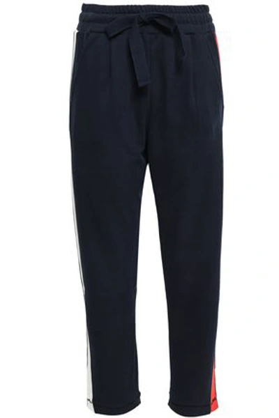 Shop Chinti & Parker Chinti And Parker Woman Cotton-jersey Tapered Pants Navy