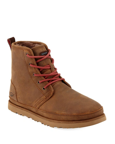 Shop Ugg Men's Harkley Waterproof Leather Boots In Brown