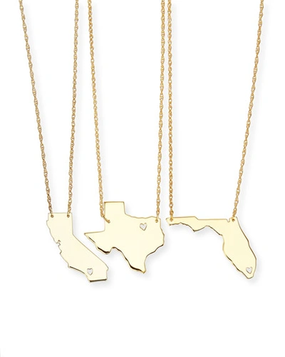 Shop Moon And Lola Personalized State Pendant Necklace, Gold, Missouri-wyoming In Oregon