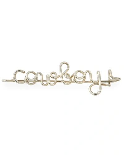 Shop Atelier Paulin Personalized 15-letter Wire Brooch, Silver