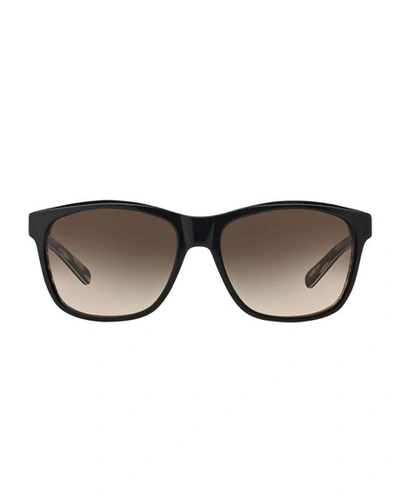 Shop Tory Burch Squared Cat-eye Sunglasses In Black/white