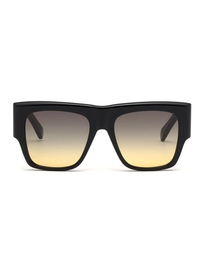 Shop Celine Square Chunky Gradient Sunglasses In Black