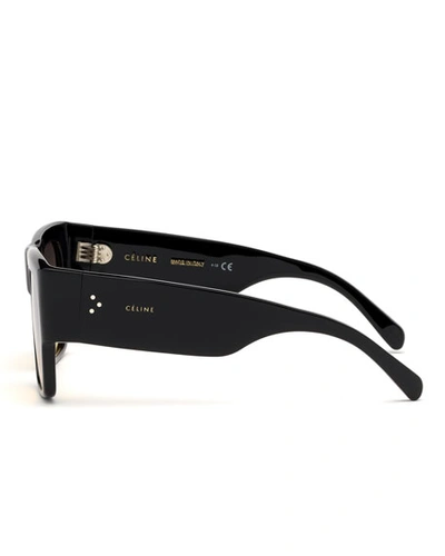 Shop Celine Square Chunky Gradient Sunglasses In Black