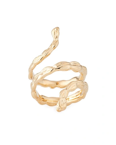 Shop Gas Bijoux Liane Snake Ring In Gold