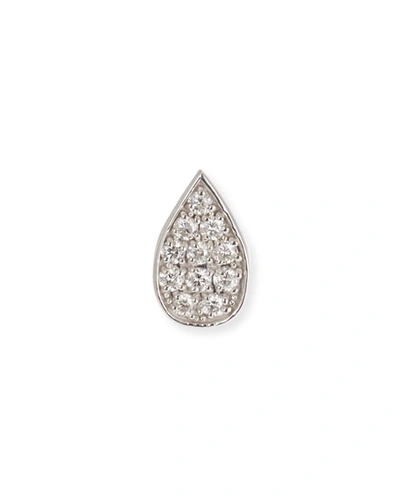 Shop Sydney Evan 14k White Gold Diamond Paisley Petal Stud Earring (single) In White/gold