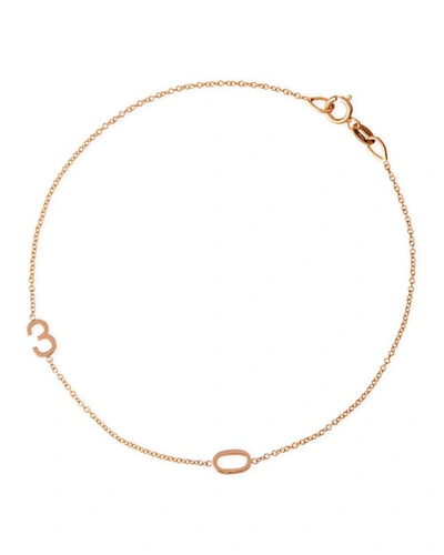 Shop Maya Brenner Designs Mini 2-number Bracelet In Rose Gold