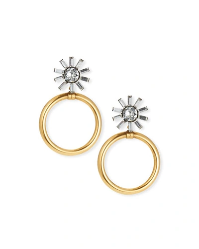 Shop Elizabeth Cole Fayth Crystal Hoop Drop Earrings In Gold