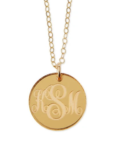 Shop Moon And Lola Providence Mirrored Acrylic Reverse Monogram Pendant Necklace In Gold