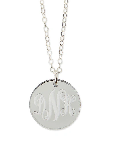 Shop Moon And Lola Providence Mirrored Acrylic Reverse Monogram Pendant Necklace In Silver