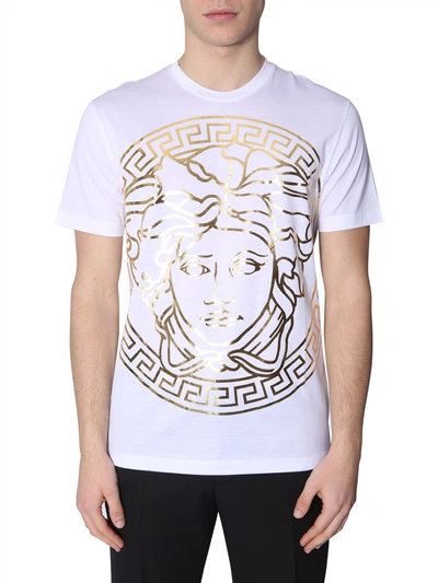 Shop Versace Crew Neck T-shirt In White