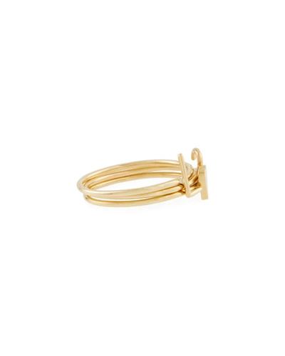 Shop Sarah Chloe Mini Amelia 14k Gold Initial Stacking Ring