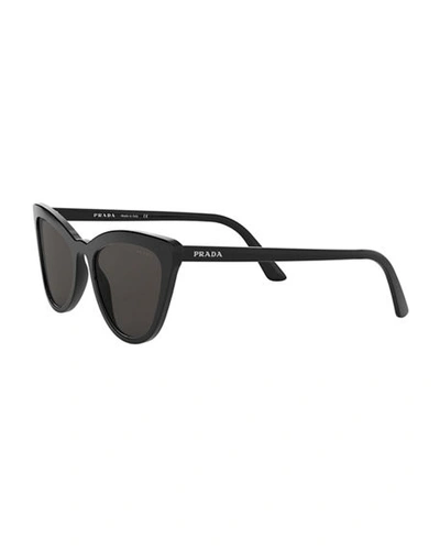 Shop Prada Acetate Cat-eye Sunglasses In Black