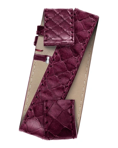 Shop Michele 18mm Snake Double-wrap Watch Band, Plum