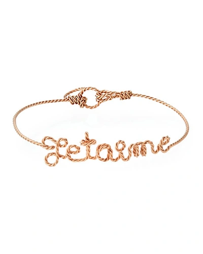 Shop Atelier Paulin Personalized 10-letter Twist Wire Bracelet, Rose Gold Fill