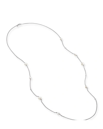 Shop David Yurman Long Pearl & Diamond Chain Necklace, 42"l