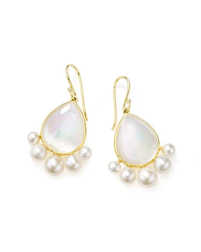 Shop Ippolita Nova 18k Gold Pear Drop Earrings W/ Pearls In Oyster