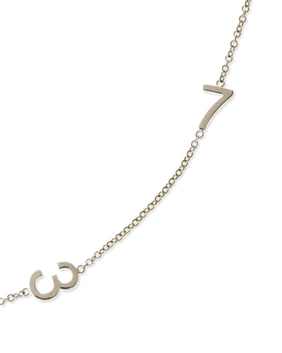 Shop Maya Brenner Designs Mini 2-number Necklace, White Gold