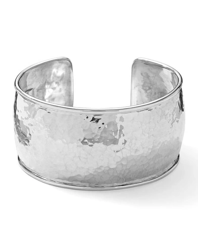 Shop Ippolita Statement Hammered Cuff Bracelet In Sterling Silver