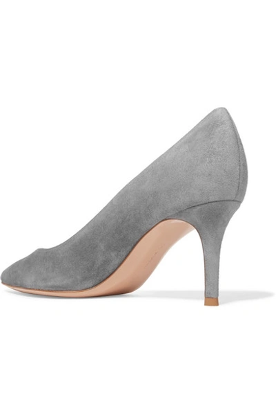 Shop Gianvito Rossi 70 Suede Pumps In Light Gray