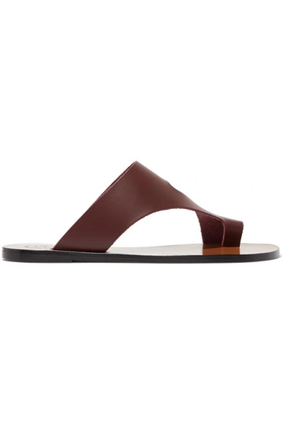 Shop Atp Atelier Roma Cutout Leather Sandals In Burgundy