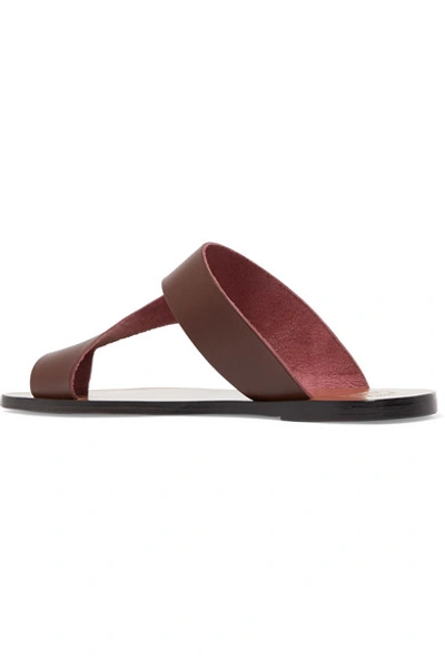 Shop Atp Atelier Roma Cutout Leather Sandals In Burgundy