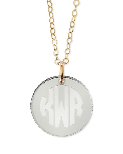 Shop Moon And Lola Hartford Mirrored Acrylic Reverse Monogram Pendant Necklace In Silver