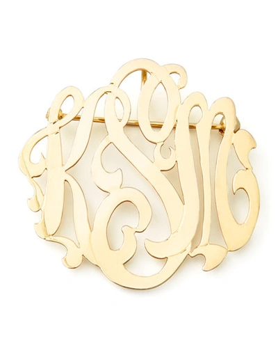 Shop Moon And Lola Gold-plated Script Monogram Pin
