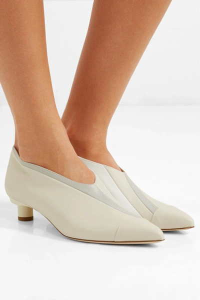 Shop Tibi Jude Leather Pumps In White