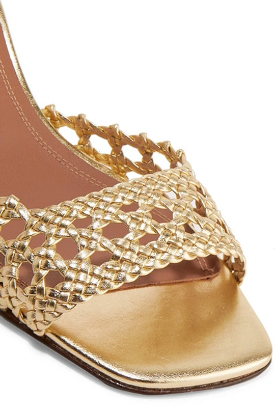 Shop Souliers Martinez Procida Woven Metallic Leather Sandals In Gold