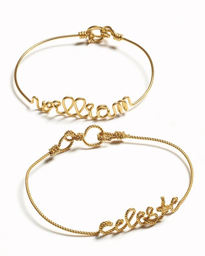 Shop Atelier Paulin Personalized 5-letter Twist Wire Bracelet, Yellow Gold Fill