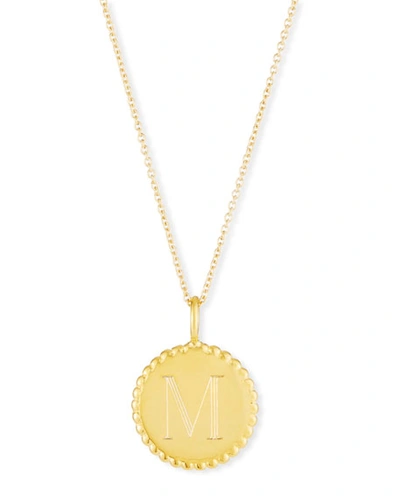 Shop Sarah Chloe Madi Engraved Initial Pendant Necklace In Gold