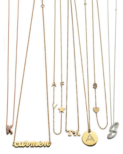 Shop Maya Brenner Designs Personalized Mini Three-letter & Star Pendant Necklace In Gold