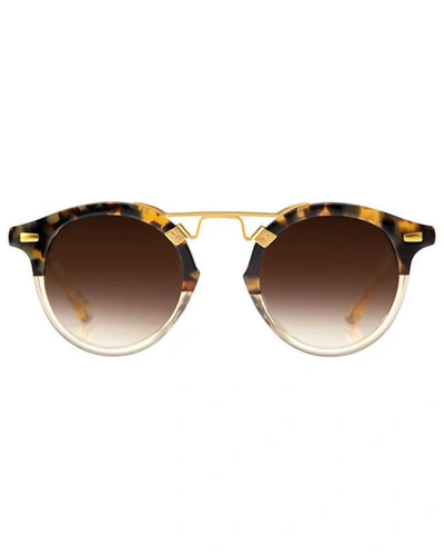 Shop Krewe St. Louis Round Sunglasses In Blonde Tortoise