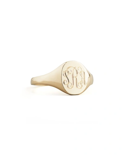 Shop Sarah Chloe 14k Gold Lana Monogrammed Oval Signet Ring, Petite