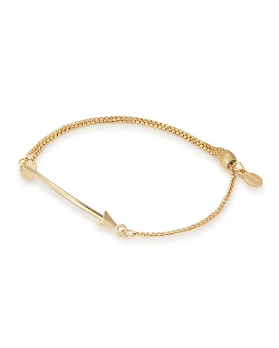 Shop Alex And Ani Arrow Pull-chain Bracelet In Gold